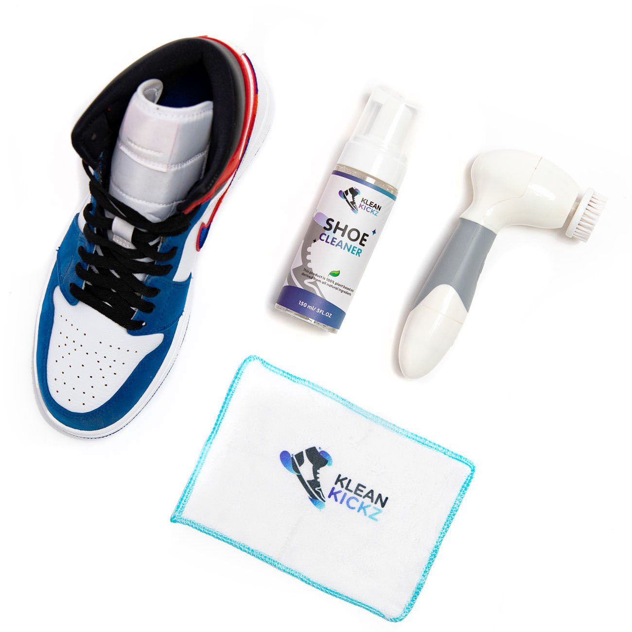 Klean Kickz™ Motorized Shoe Cleaner & Foam Bottle Combo